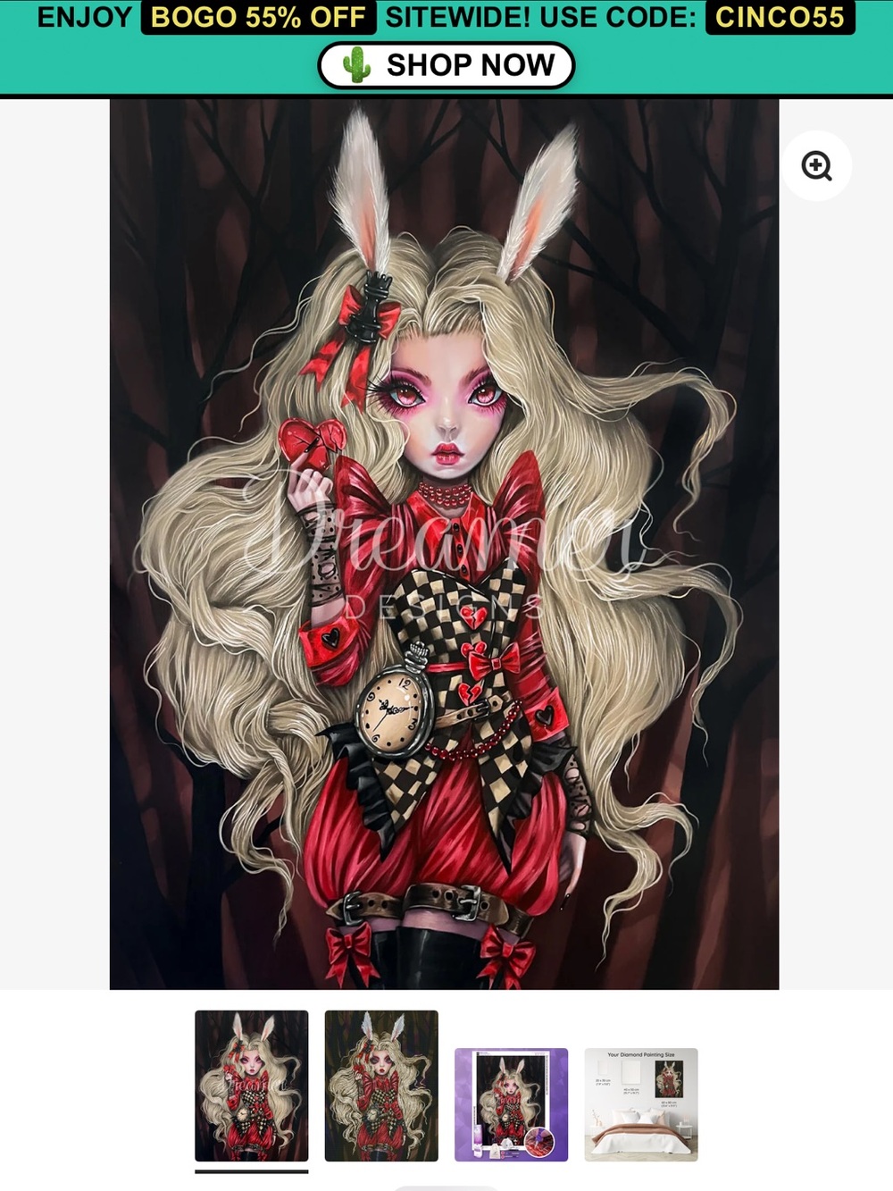 Rabbit in Red Kurtis Rykovich RARE Diamond Art sealed in box